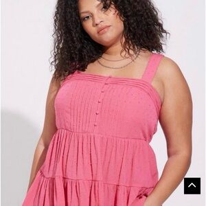 NWT torrid Swiss Dot Crinkle Gauze Tiered Tank, Plus Size, size 1 or 14/16